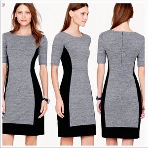 J.Crew Gray Black Paneled Colorblock Stretch Dress